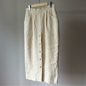 Vintage Cream Button-Down Skirt
